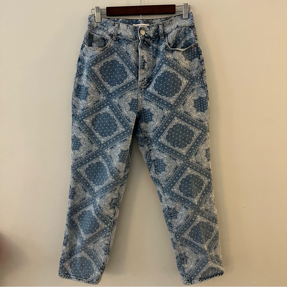 PacSun Size 28 High Rise Straight Paisley Print Jeans
